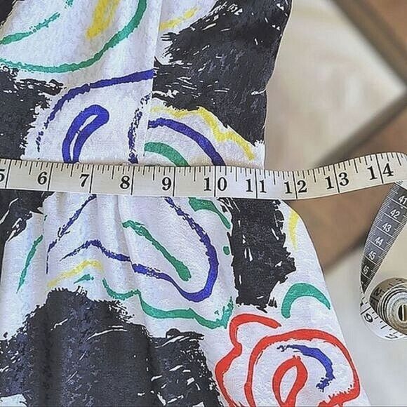 Vtg strapless bustier abstract print a-line maxi dress - Picture 12 of 13